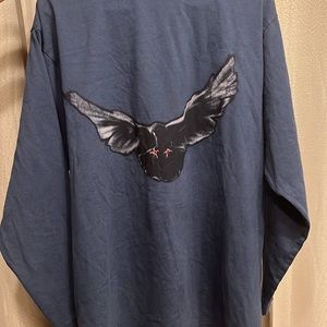 Gap Yeezy Balenciaga blue dove long sleeve tee men size XS.